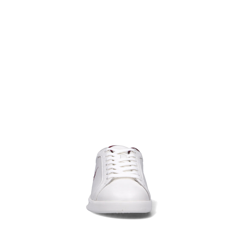 POLO RALPH LAUREN Sneaker uomo bianca/bordeaux in pelle
