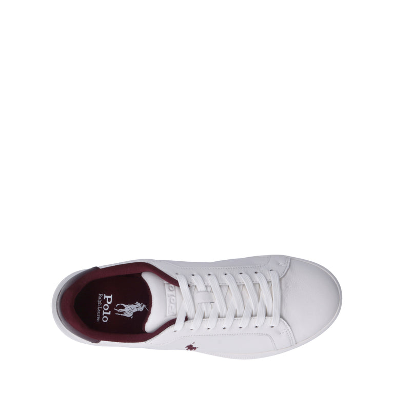 POLO RALPH LAUREN Sneaker uomo bianca/bordeaux in pelle
