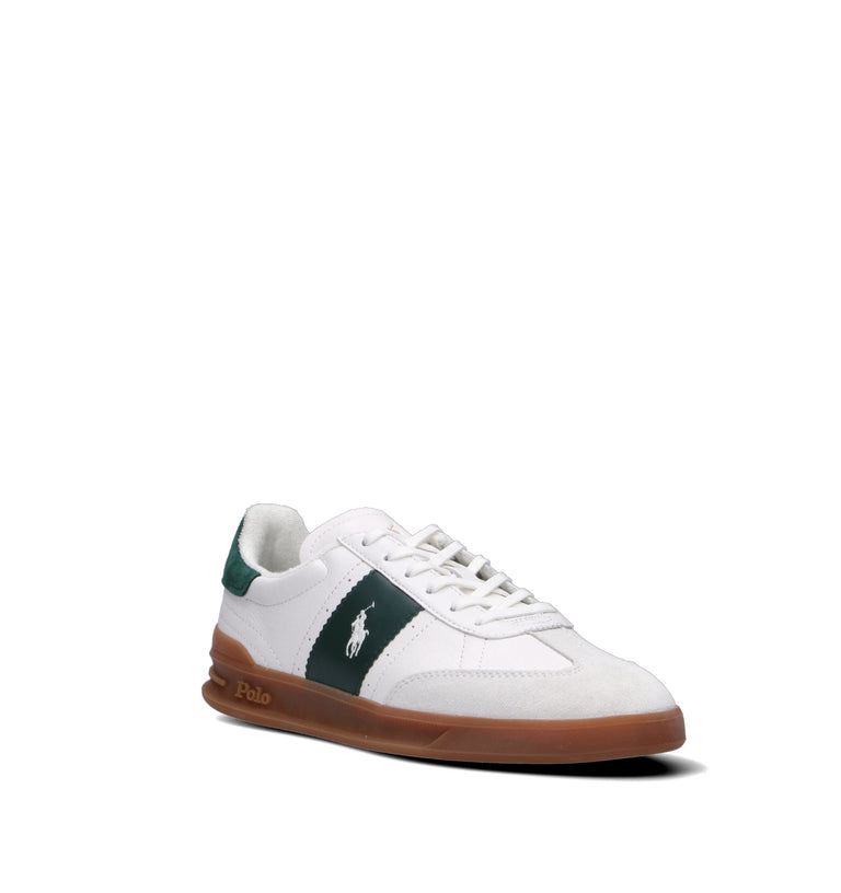 POLO RALPH LAUREN Sneaker uomo bianca/verde in pelle