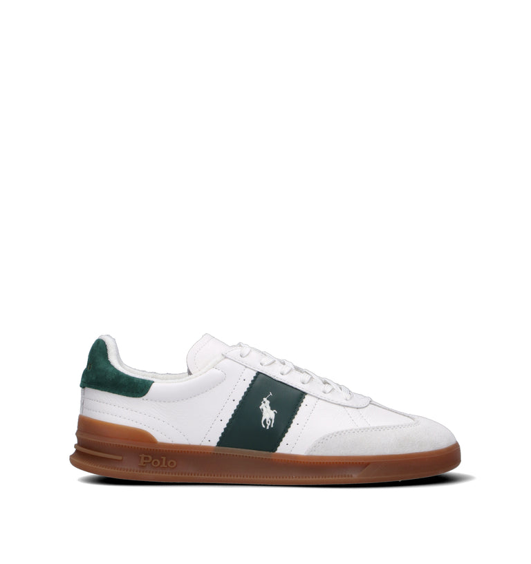 POLO RALPH LAUREN Sneaker uomo bianca/verde in pelle