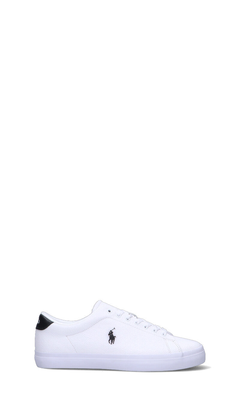 RALPH LAUREN Sneaker uomo bianca nera in pelle Quellogiusto