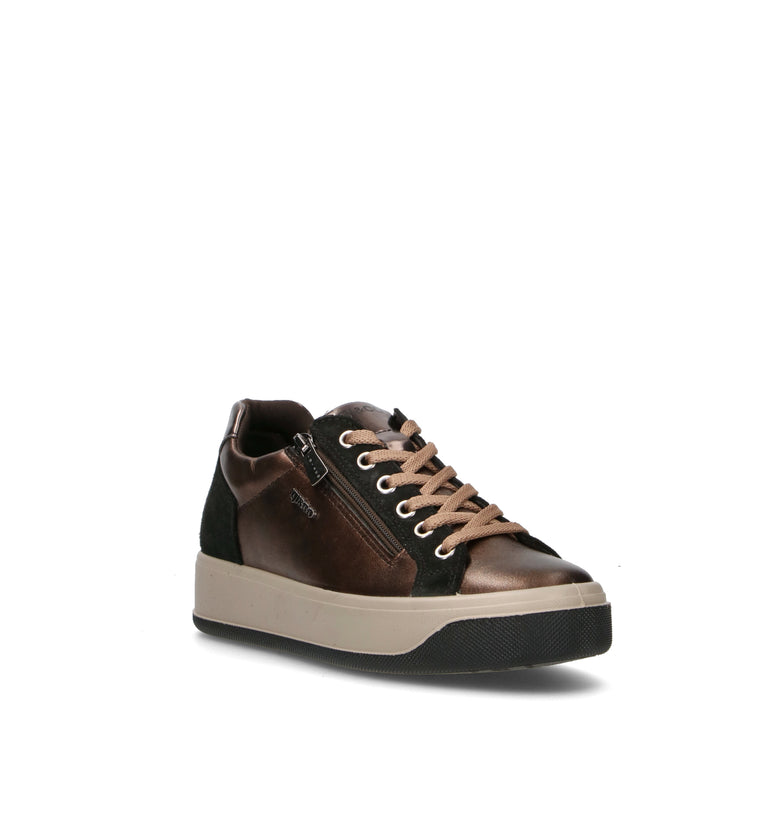 IGI&CO Sneaker donna nera/bronzo in pelle