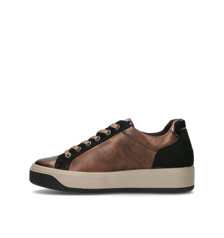 IGI&CO Sneaker donna nera/bronzo in pelle