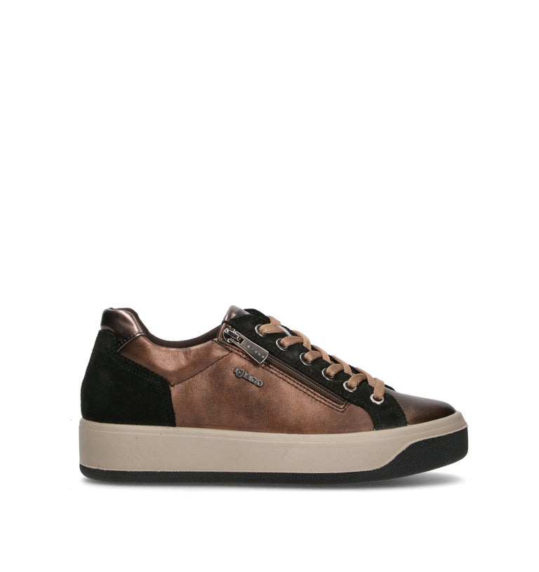 IGI&CO Sneaker donna nera/bronzo in pelle