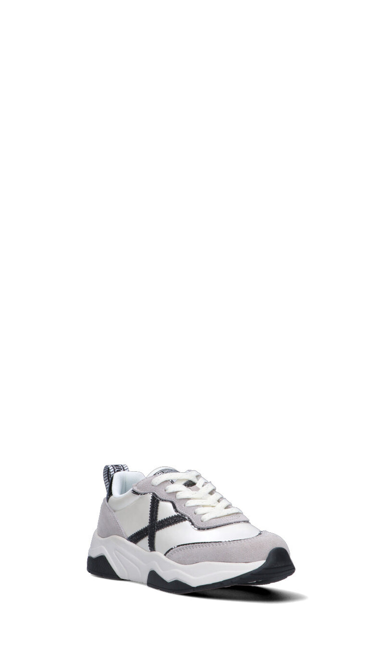 MUNICH - WAVE Sneaker donna bianca/nera in suede