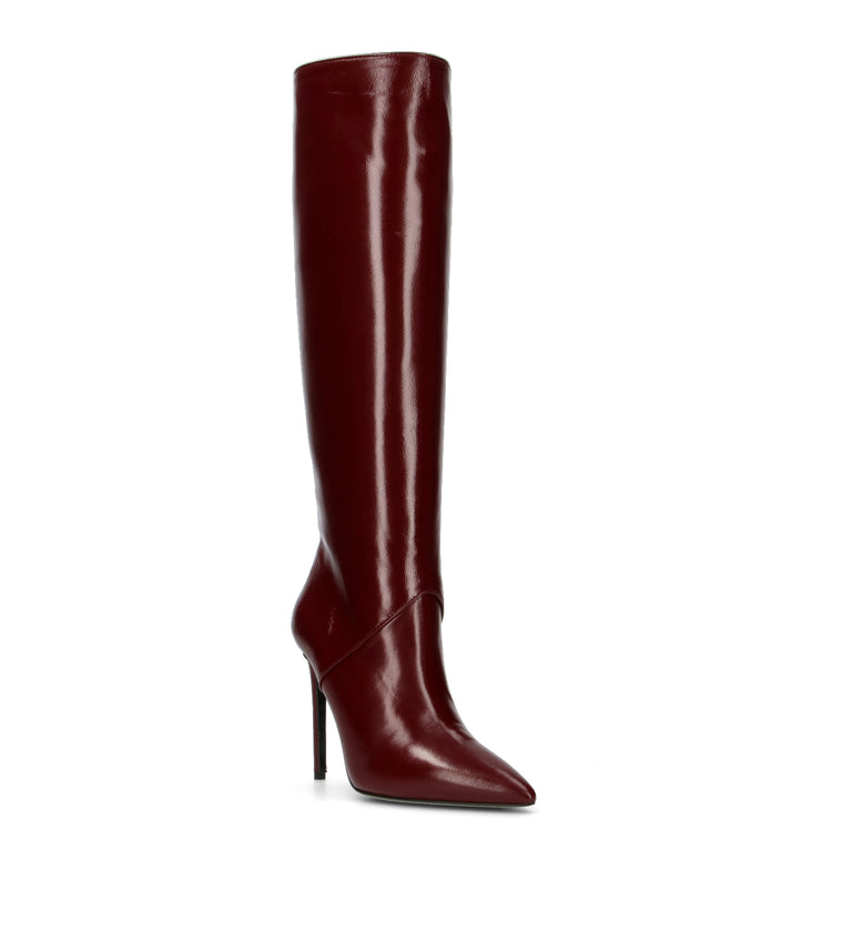 WO MILANO Stivale donna bordeaux in pelle