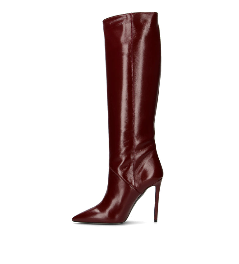 WO MILANO Stivale donna bordeaux in pelle