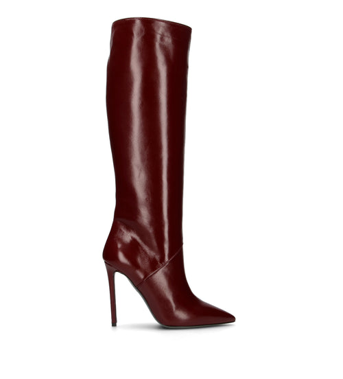 WO MILANO Stivale donna bordeaux in pelle
