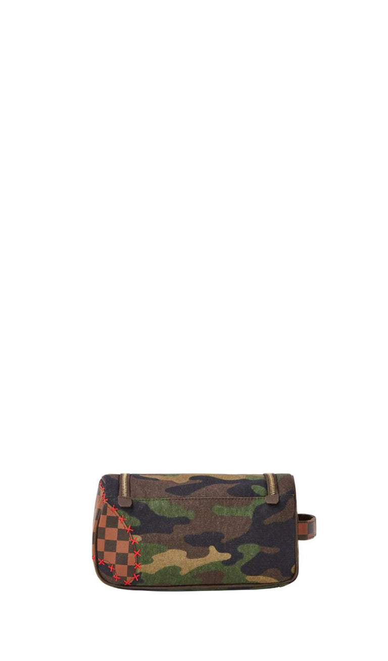 SPRAYGROUND SHARK SHAPE CHECK Pochette camouflage/marrone