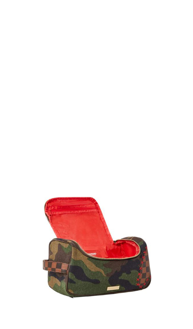 SPRAYGROUND SHARK SHAPE CHECK Pochette camouflage/marrone