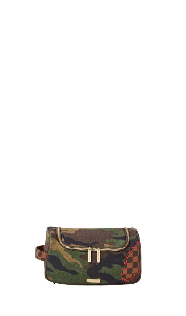 SPRAYGROUND SHARK SHAPE CHECK Pochette camouflage/marrone