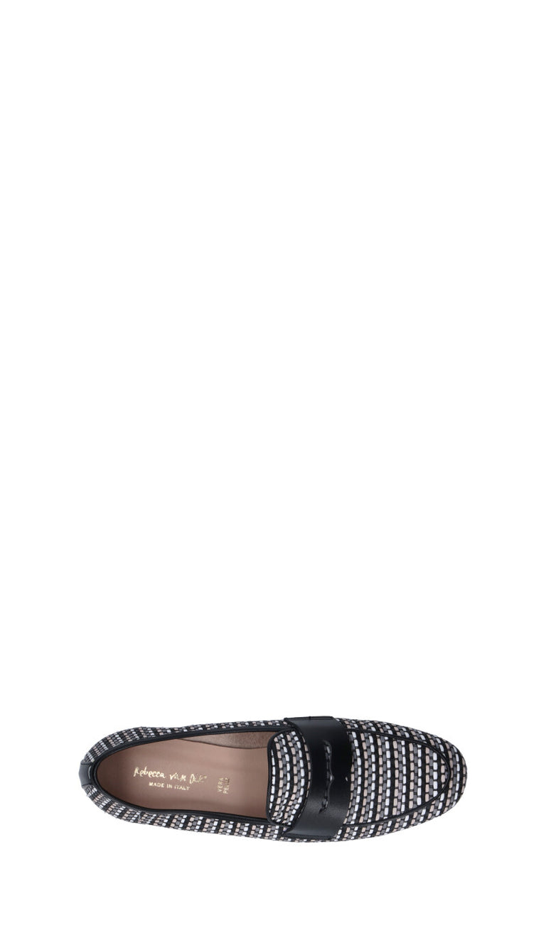 REBECCA VAN DIK Mocassino donna nero in pelle