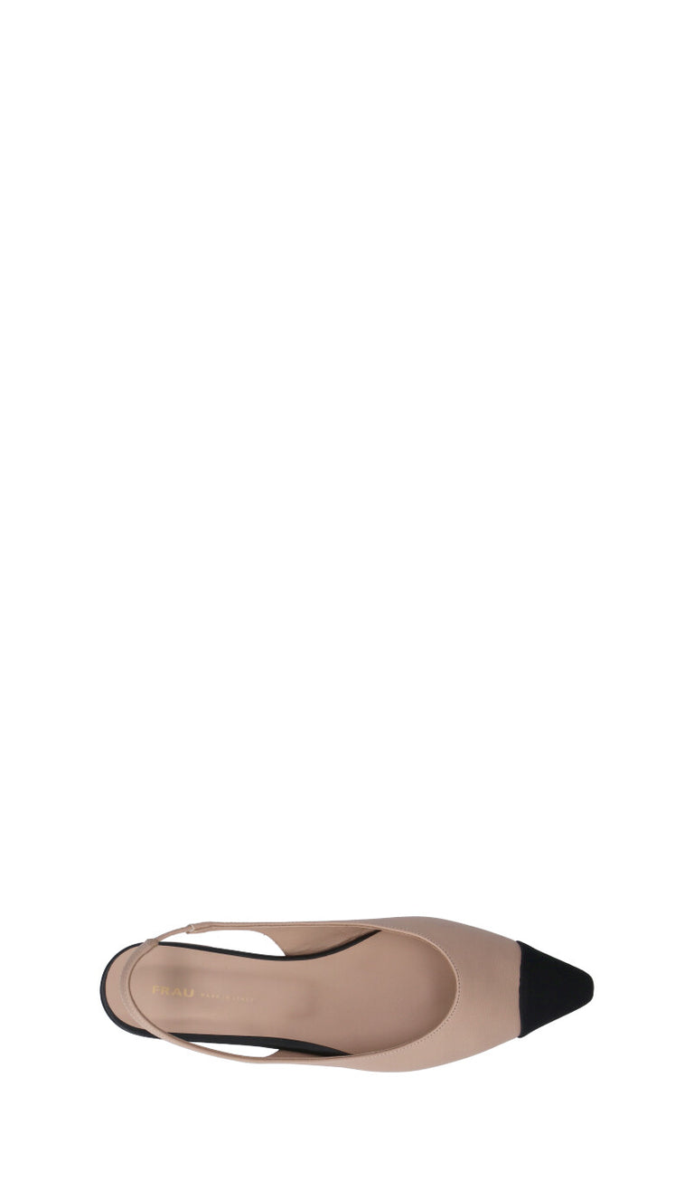 FRAU Slingback donna beige/nera in pelle