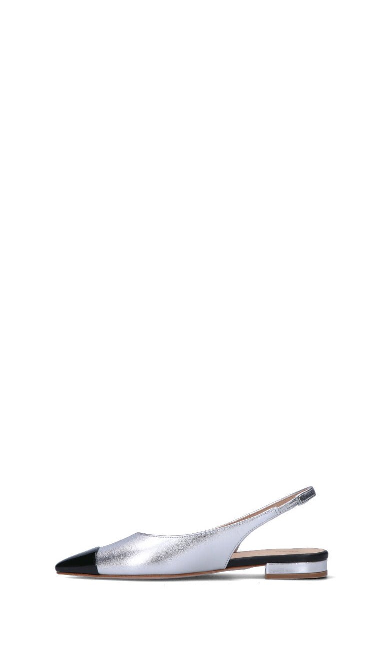 FRAU Slingback donna argento in pelle