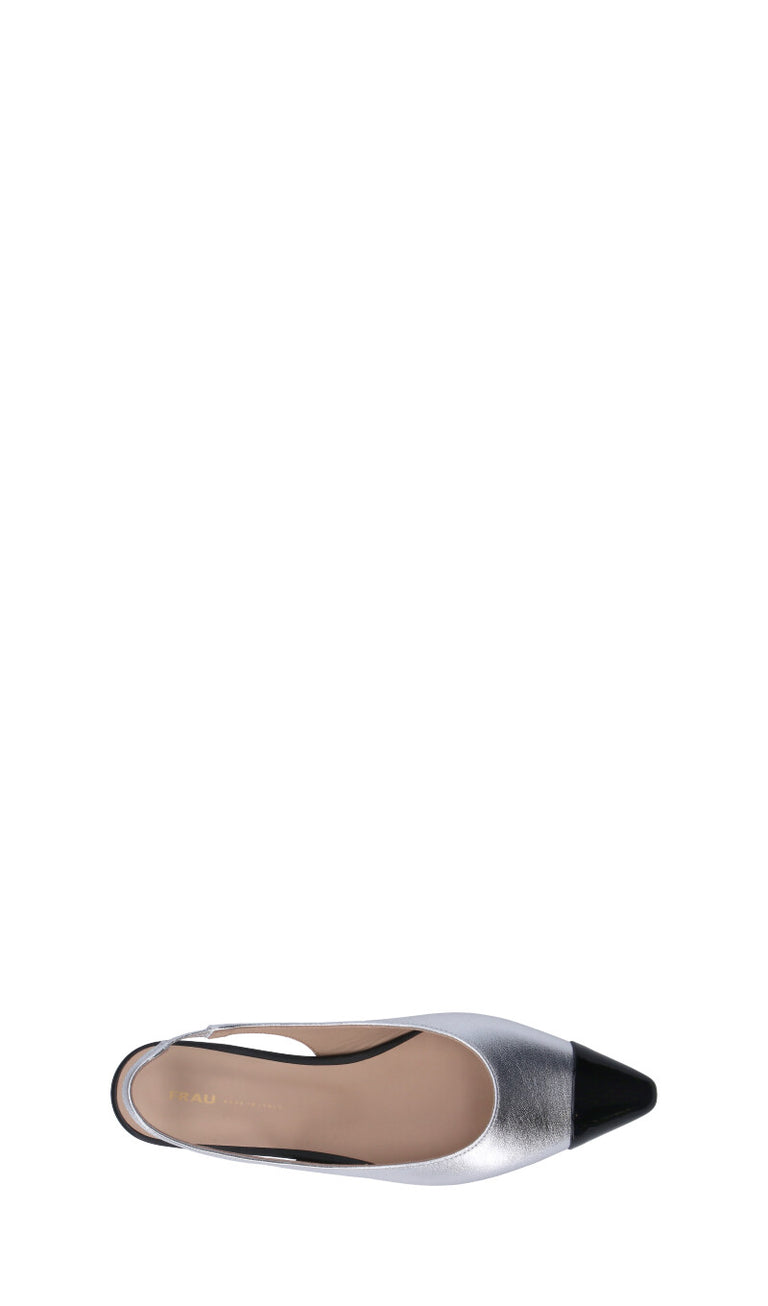 FRAU Slingback donna argento in pelle