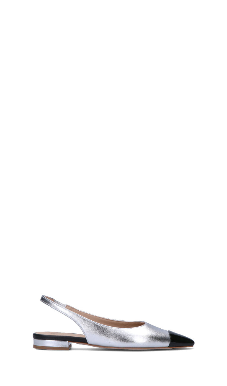 FRAU Slingback donna argento in pelle
