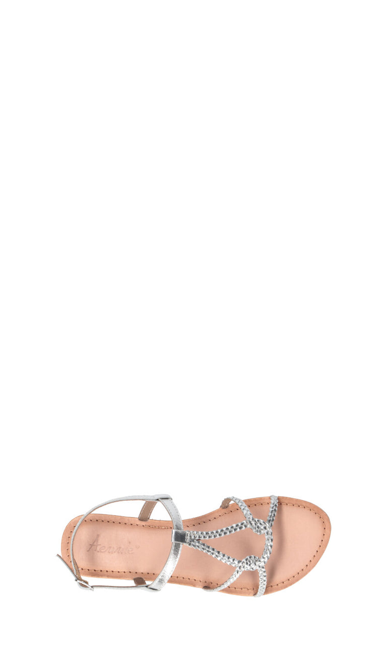 A.ENNIE Sandalo donna argento in pelle