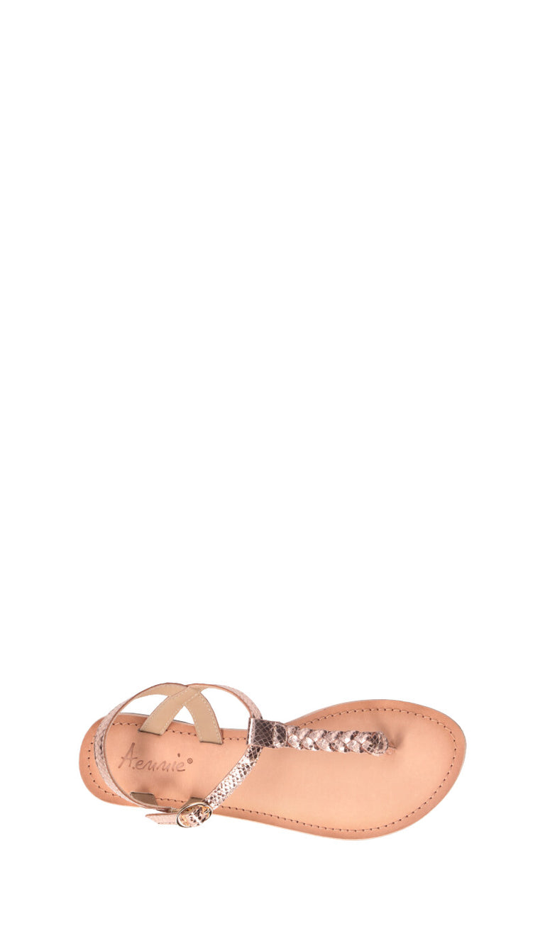A.ENNIE Sandalo donna oro rosa in pelle