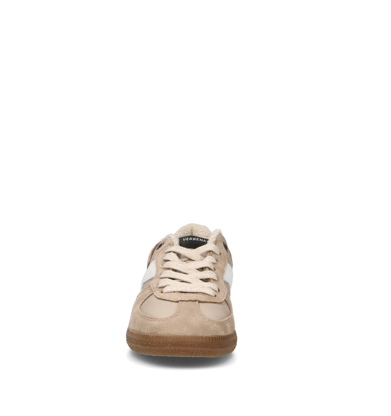 VERBENAS Sneaker donna beige in pelle