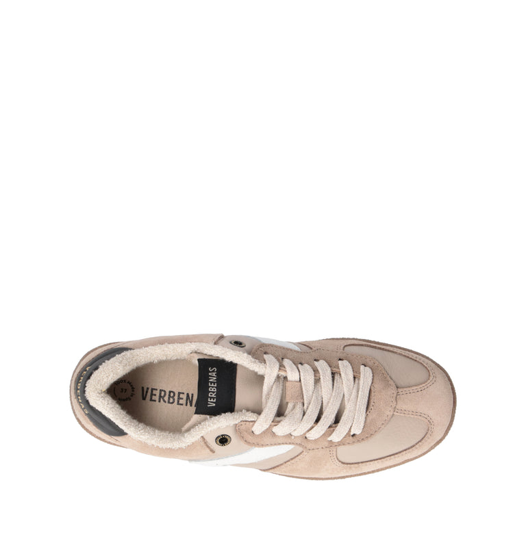 VERBENAS Sneaker donna beige in pelle