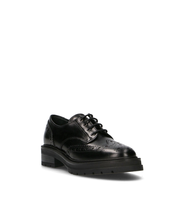 CARMENS Stringata donna nera in pelle
