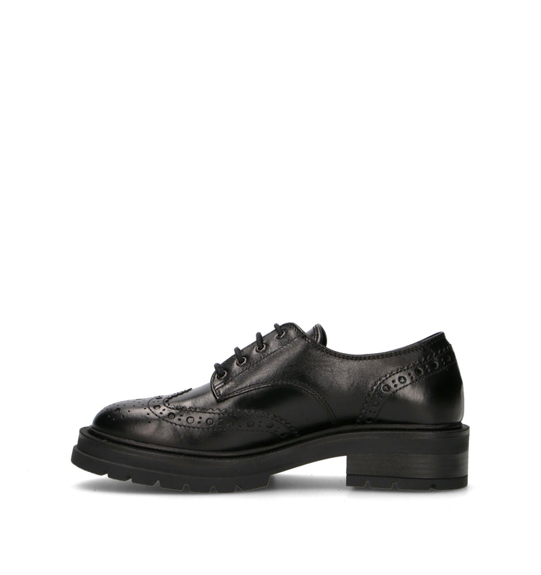 CARMENS Stringata donna nera in pelle
