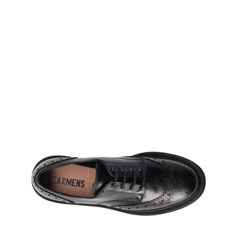 CARMENS Stringata donna nera in pelle