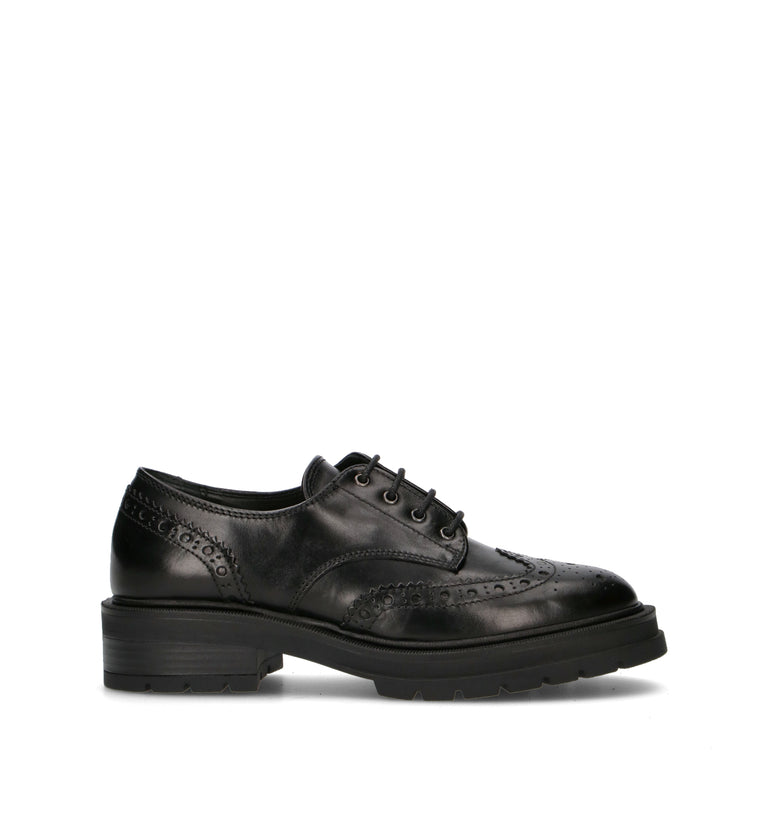 CARMENS Stringata donna nera in pelle