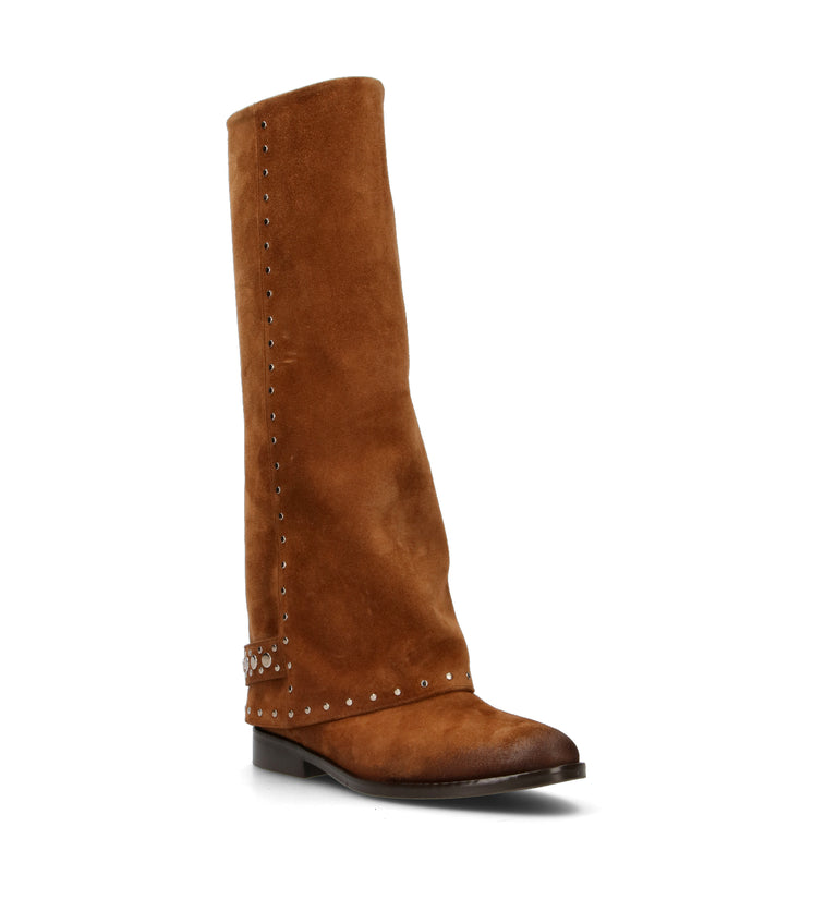STRATEGIA Stivale donna marrone in suede