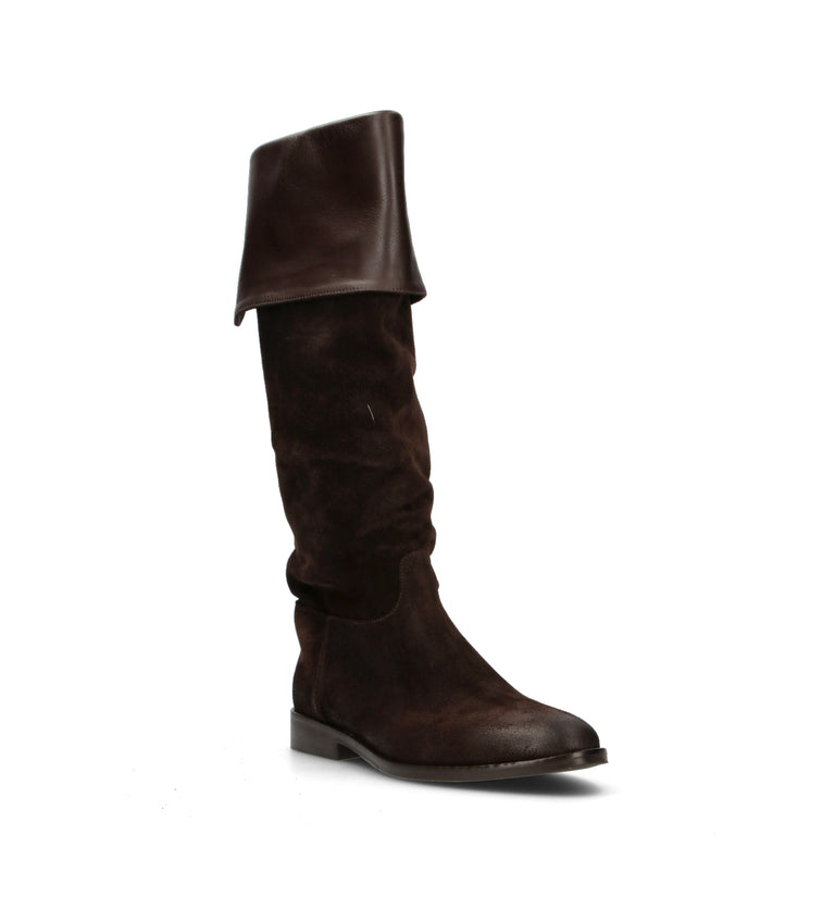 STRATEGIA Stivale donna marrone in suede