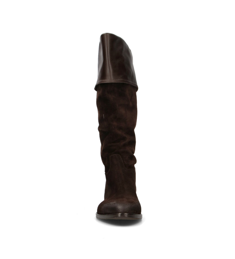 STRATEGIA Stivale donna marrone in suede