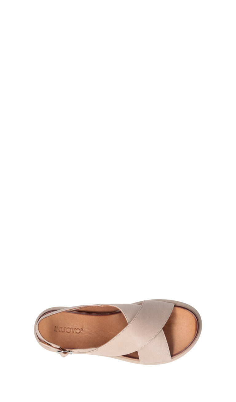 INUOVO Sandalo donna taupe in pelle