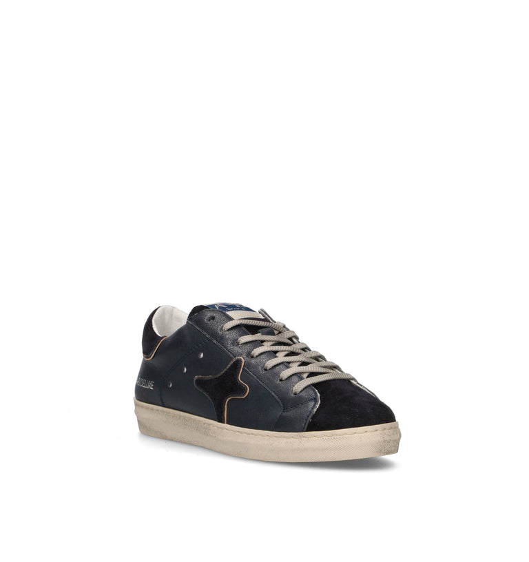 AMA-BRAND Sneaker uomo nera in pelle