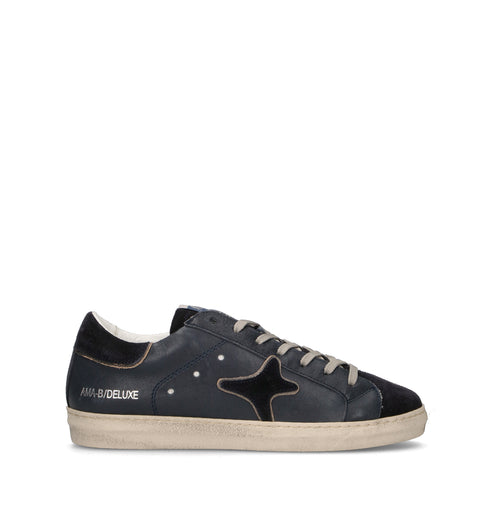 AMA-BRAND Sneaker uomo nera in pelle