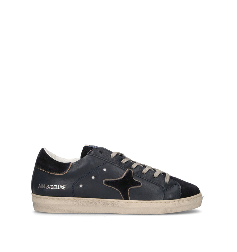 AMA-BRAND Sneaker uomo nera in pelle