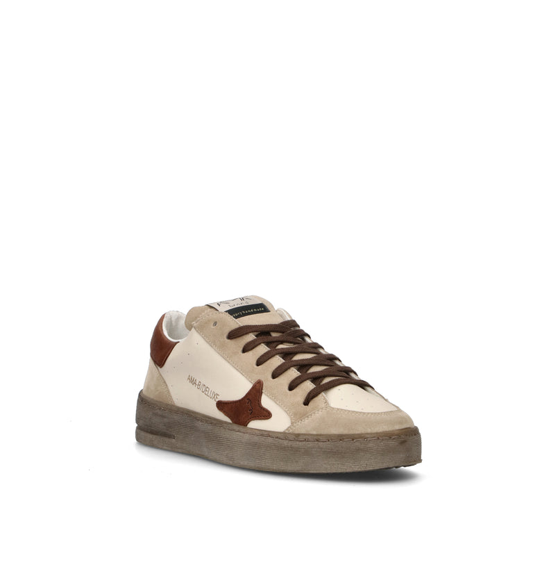 AMA-BRAND Sneaker uomo bianca/beige in pelle
