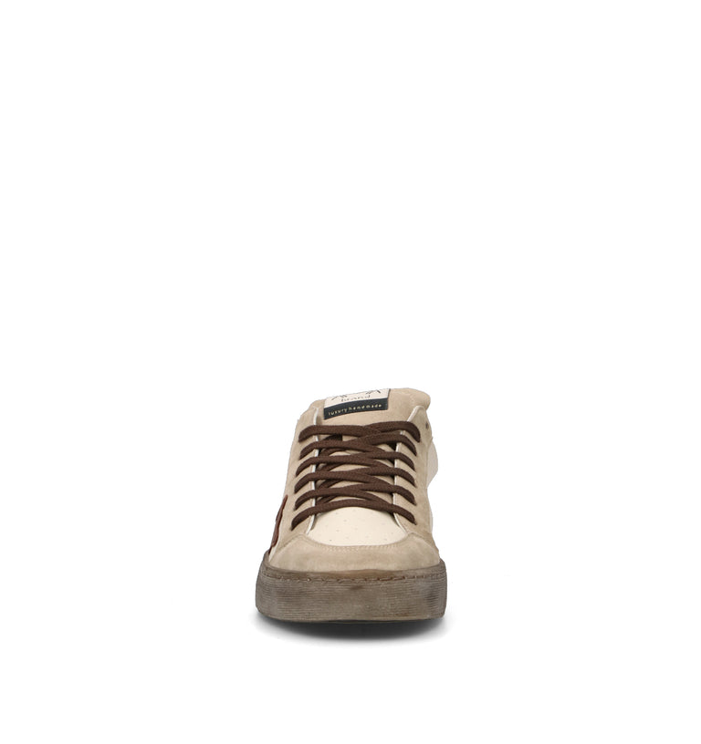 AMA-BRAND Sneaker uomo bianca/beige in pelle