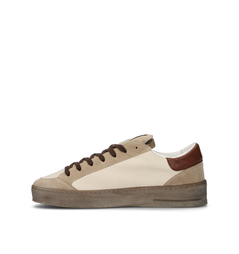 AMA-BRAND Sneaker uomo bianca/beige in pelle