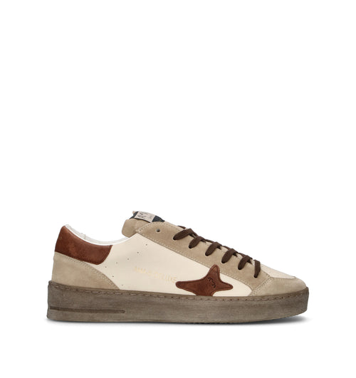 AMA-BRAND Sneaker uomo bianca/beige in pelle