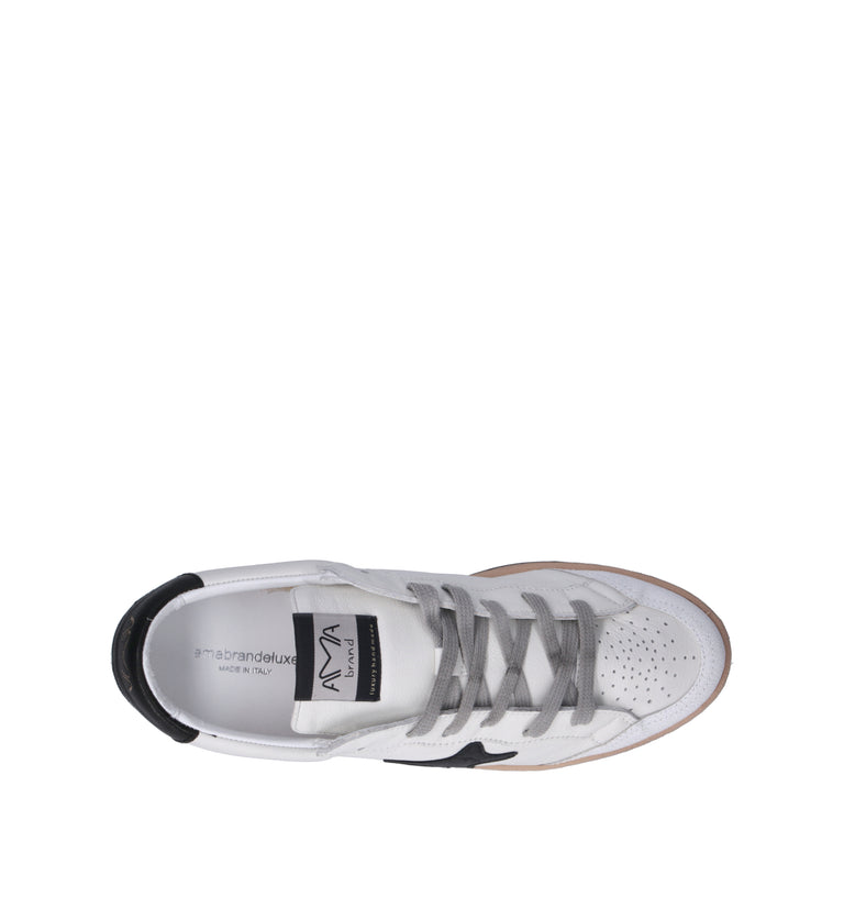 AMA-BRAND Sneaker uomo bianca/nera in pelle