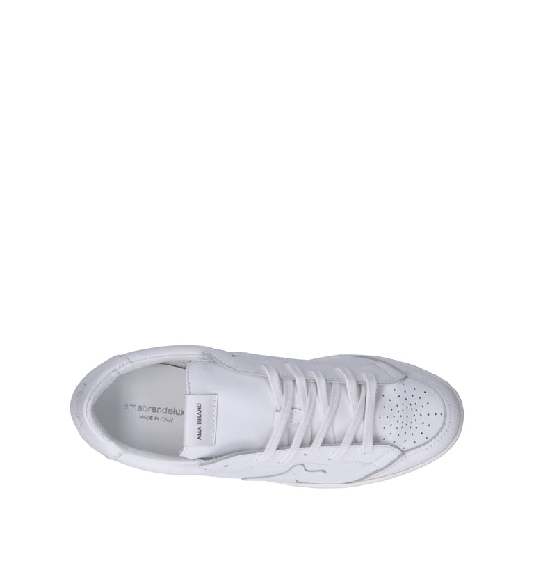 AMA-BRAND Sneaker uomo bianca in pelle