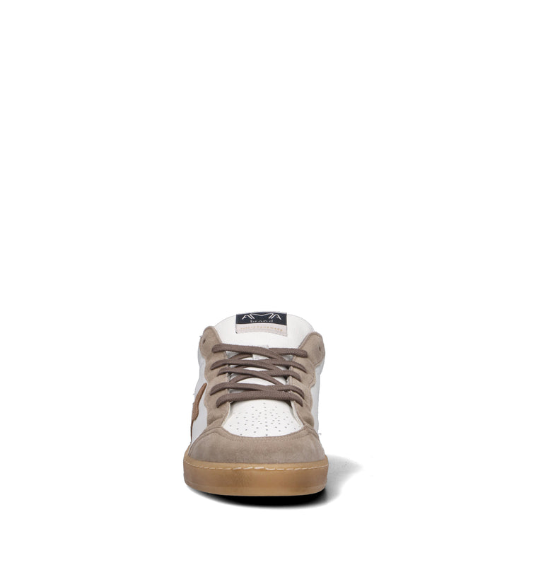AMA-BRAND Sneaker uomo bianca/taupe in pelle