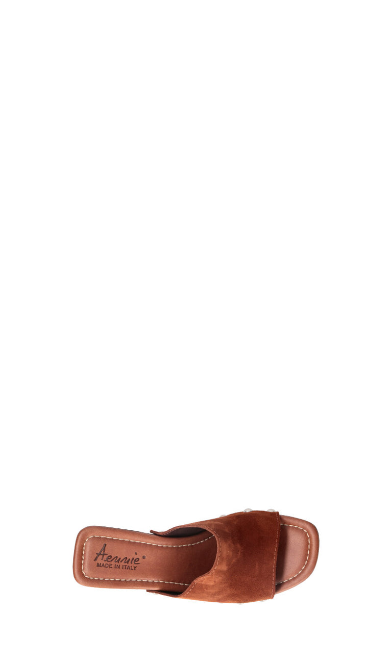 A.ENNIE Zoccolo donna marrone in suede