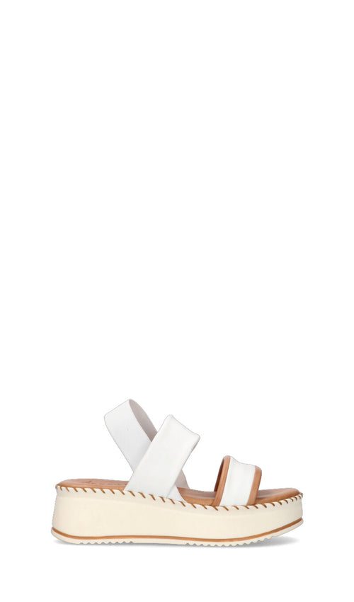 A.ENNIE Sandalo donna bianco in pelle