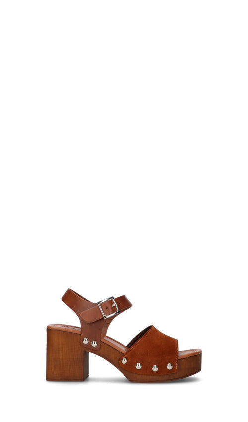 A.ENNIE Sandalo donna marrone in suede