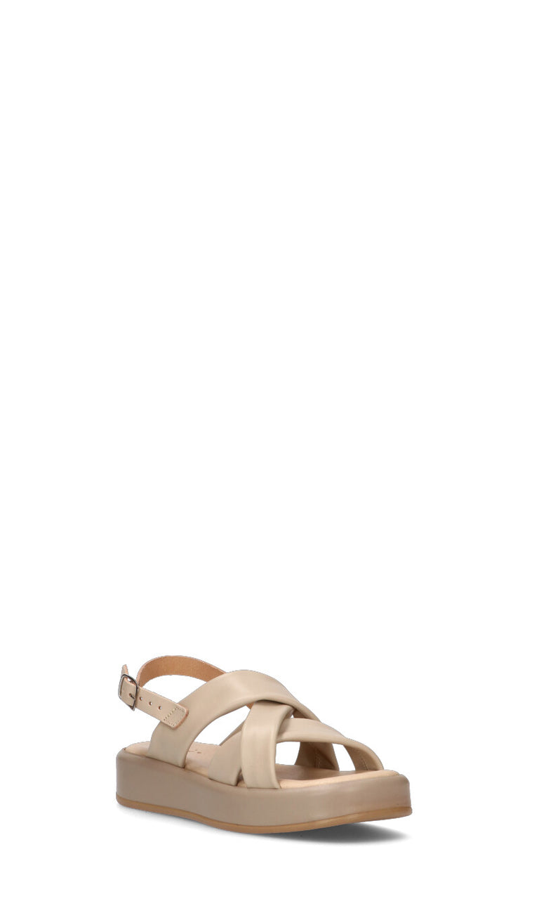 A.ENNIE Sandalo donna beige in pelle