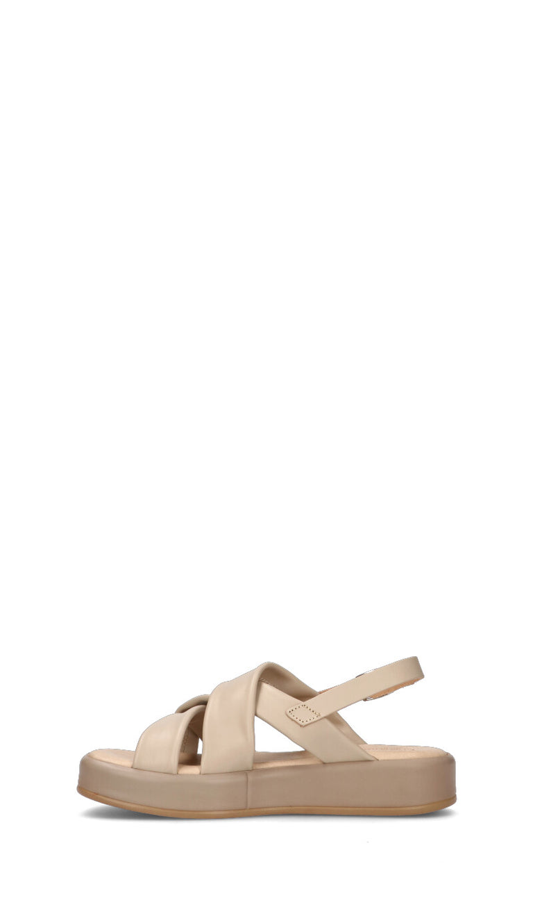 A.ENNIE Sandalo donna beige in pelle