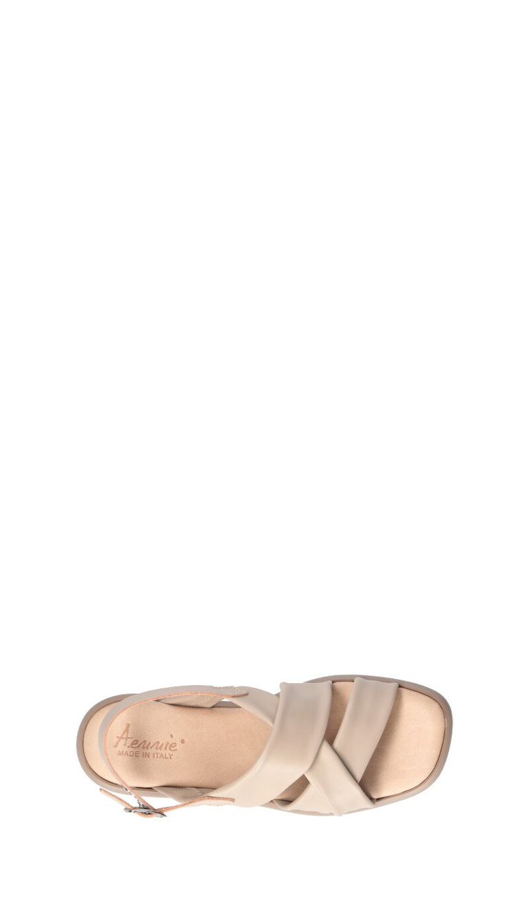 A.ENNIE Sandalo donna beige in pelle