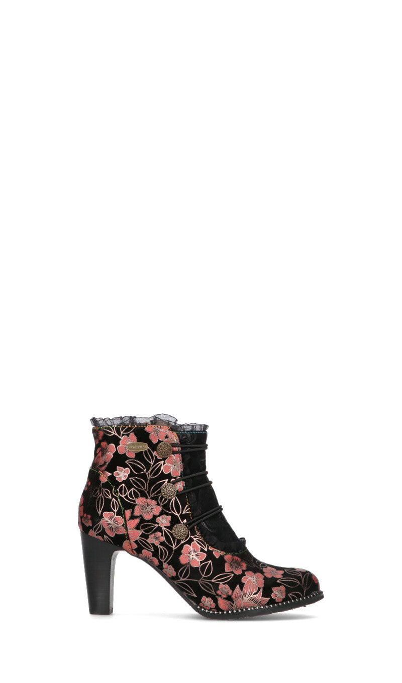 LAURA VITA Tronchetto donna nero/rosa in suede