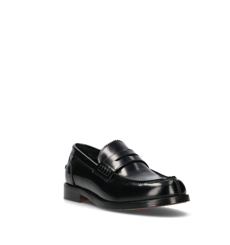 ANTICO MASTRO Mocassino uomo nero in pelle